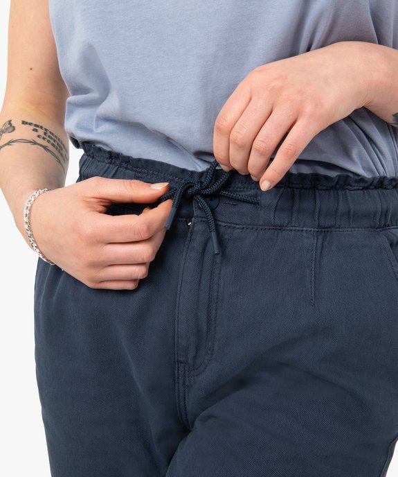 Pantalon femme coupe ample avec ceinture élastiquée vue2 - GEMO(FEMME PAP) - GEMO