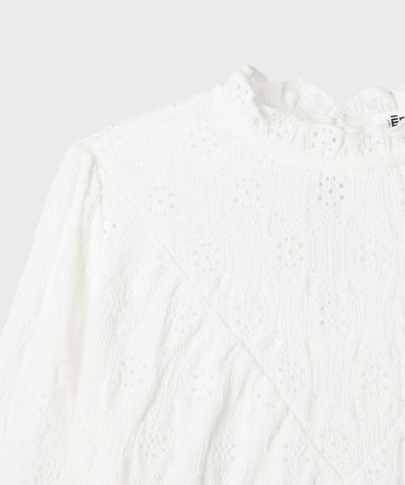 Blouse brodée à manches longues fille vue2 - GEMO 4G FILLE - GEMO