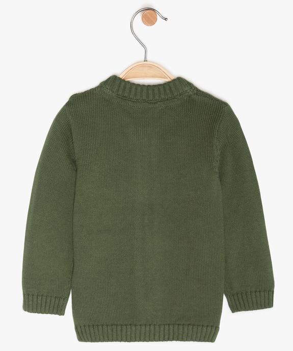 Gilet bébé garçon zippé en maille fantaisie vue2 - GEMO(BEBE DEBT) - GEMO