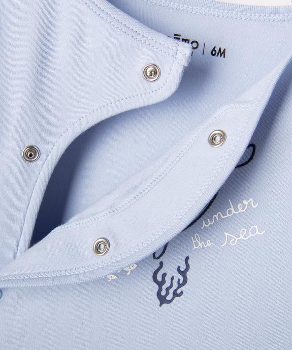 Pyjama en coton ouverture devant motif baleine bébé vue3 - GEMO 4G BEBE - GEMO