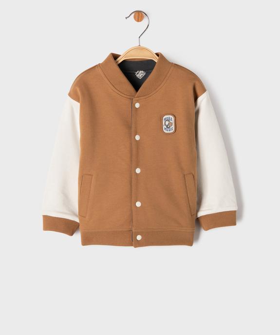 Sweat réversible look veste teddy bébé garçon vue1 - GEMO 4G BEBE - GEMO