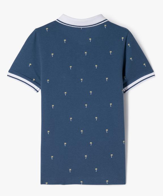 Polo manches courtes imprimé palmiers garçon vue3 - GEMO (ENFANT) - GEMO