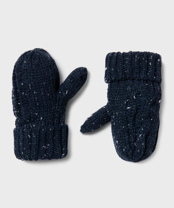 Moufles en maille chinée bébé garçon vue1 - GEMO(BEBE DEBT) - GEMO