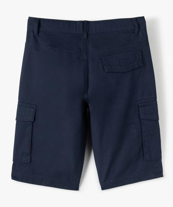 Bermuda cargo en twill uni coupe Regular garçon vue3 - GEMO 4G GARCON - GEMO