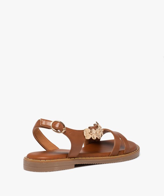 Sandales femme à talon plat avec bijoux métallisés vue4 - GEMO (CASUAL) - GEMO