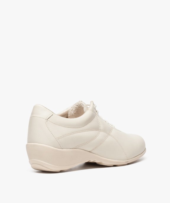 Derbies femme confort dessus cuir à talon compensé - Bopy vue4 - UMO - GEMO