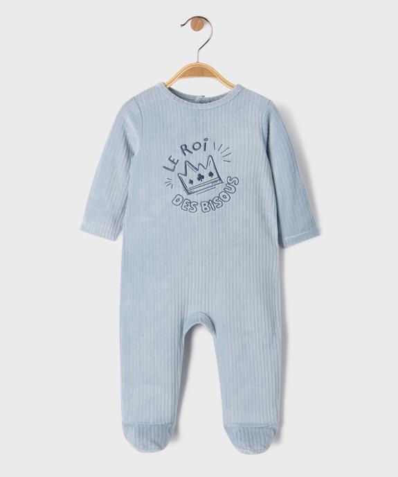 Pyjama en velours côtelé et pont-dos pressionné bébé vue1 - GEMO 4G BEBE - GEMO
