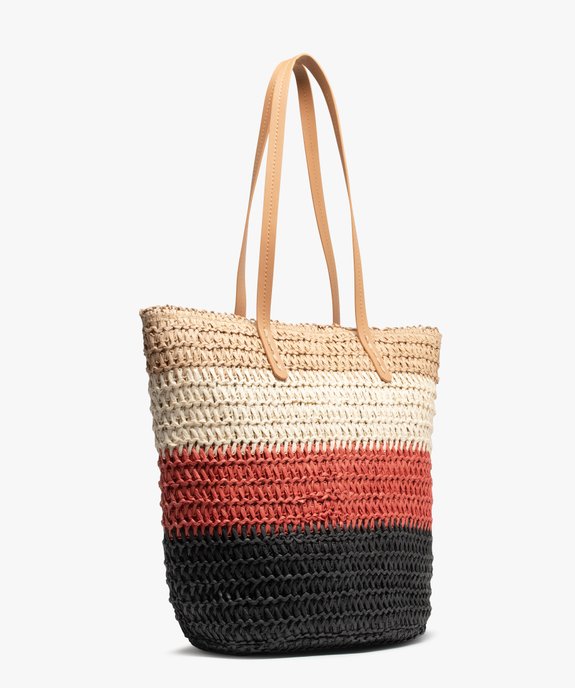 Sac de plage femme en paille multicolore vue2 - GEMO (ACCESS) - GEMO