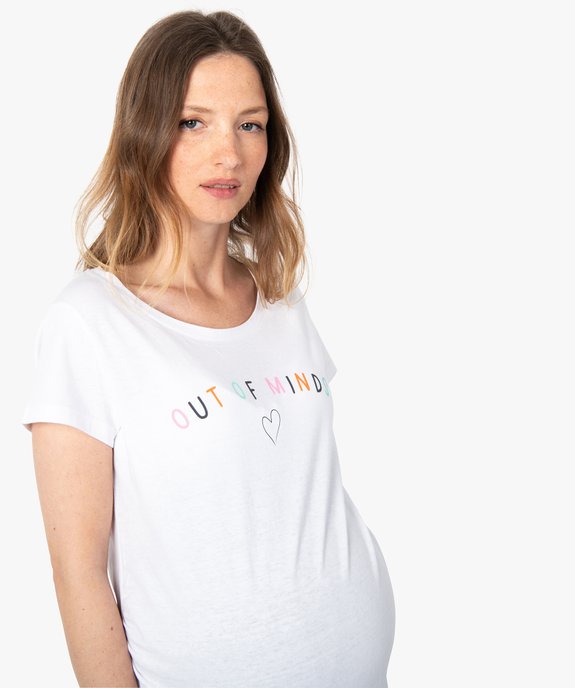 Tee-shirt de grossesse avec inscription multicolore vue2 - GEMO (MATER) - GEMO