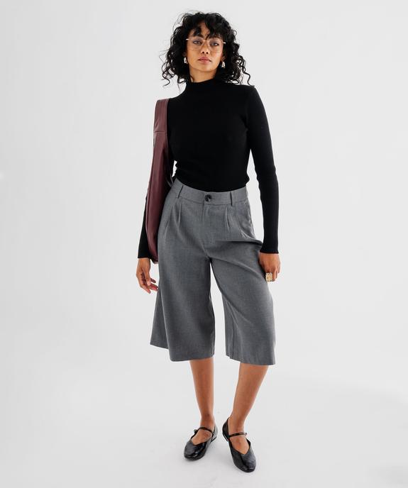 Pantacourt à pinces façon jupe culotte femme vue1 - GEMO(FEMME PAP) - GEMO