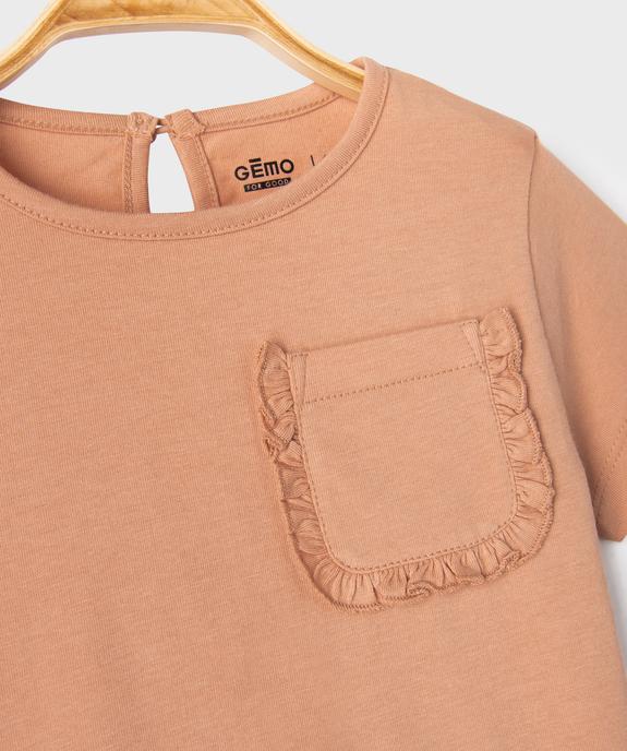 Tee-shirt manches courtes avec poche fantaisie bébé fille vue2 - GEMO 4G BEBE - GEMO