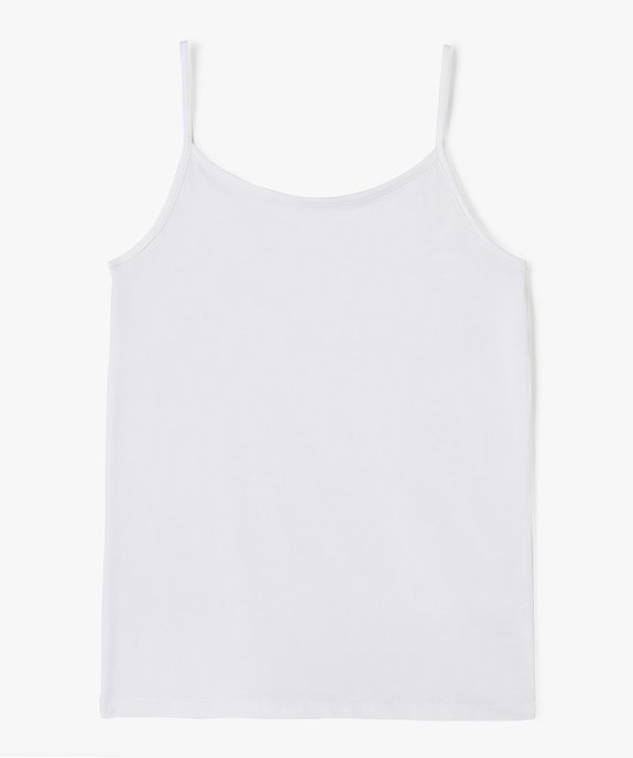 Débardeur à fines bretelles en coton stretch fille vue4 - GEMO (JUNIOR) - GEMO