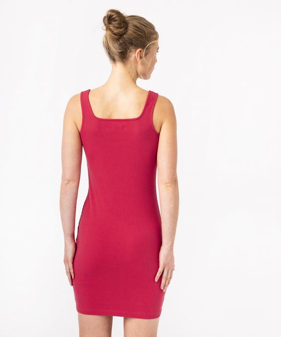 Robe courte à bretelles moulantes en maille côtelée femme - GEMO 4G FEMME Robe courte à bretelles moulantes en maille côtelée femme vue3 - GEMO 4G FEMME - GEMO