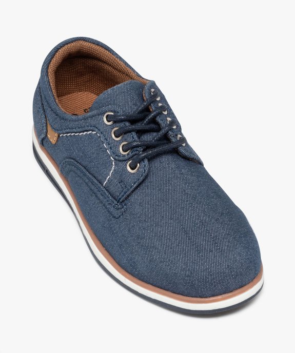 Derbies garçon unis en toile avec semelle bicolore vue6 - BUGGY - GEMO