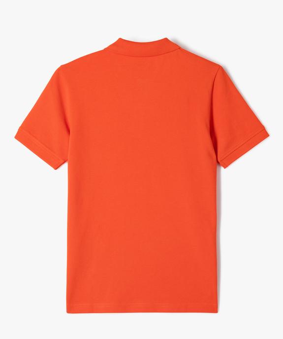 Polo à manches courtes en maille piquée garçon vue3 - GEMO (JUNIOR) - GEMO