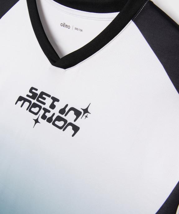 Tee-shirt de sport à manches courtes et col V garçon vue2 - GEMO (JUNIOR) - GEMO