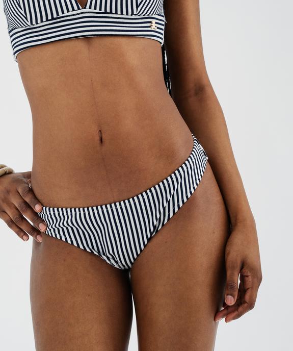 Bas de maillot de bain rayé forme culotte femme - LuluCastagnette vue1 - LULUCASTAGNETTE - GEMO