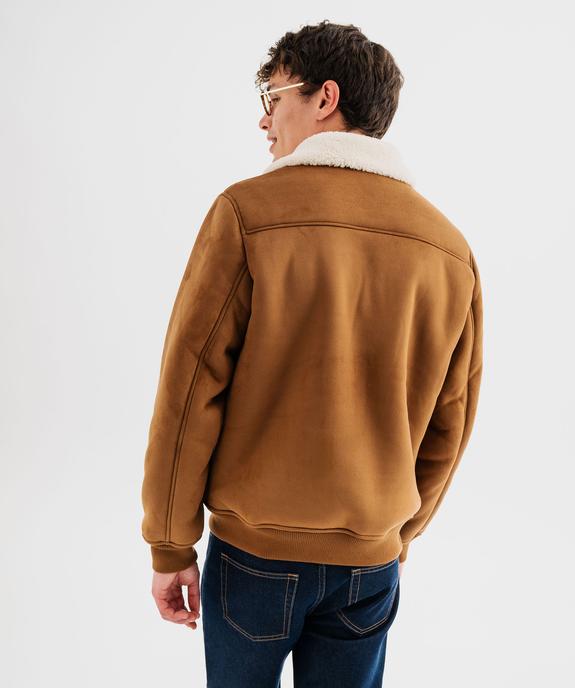 Blouson en suédine avec doublure sherpa homme vue3 - GEMO (HOMME) - GEMO
