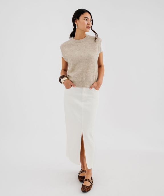 Pull sans manches chiné avec de la laine femme vue4 - GEMO(FEMME PAP) - GEMO