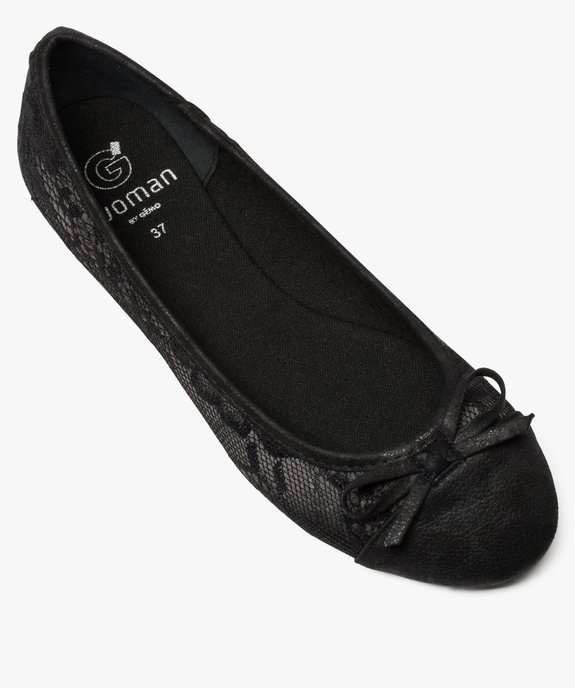 Ballerines femme pailletées en toile imitation dentelle vue5 - GEMO(URBAIN) - GEMO