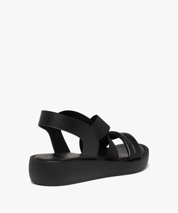 Sandales femme unies à brides élastiquées vue4 - GEMO (CASUAL) - GEMO