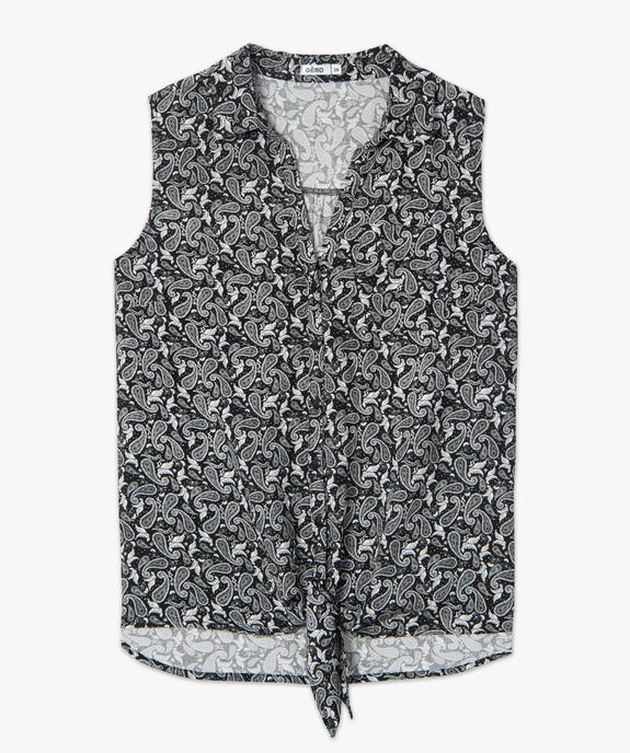 Chemise sans manches imprimée avec nœud dans le bas femme vue4 - GEMO 4G FEMME - GEMO
