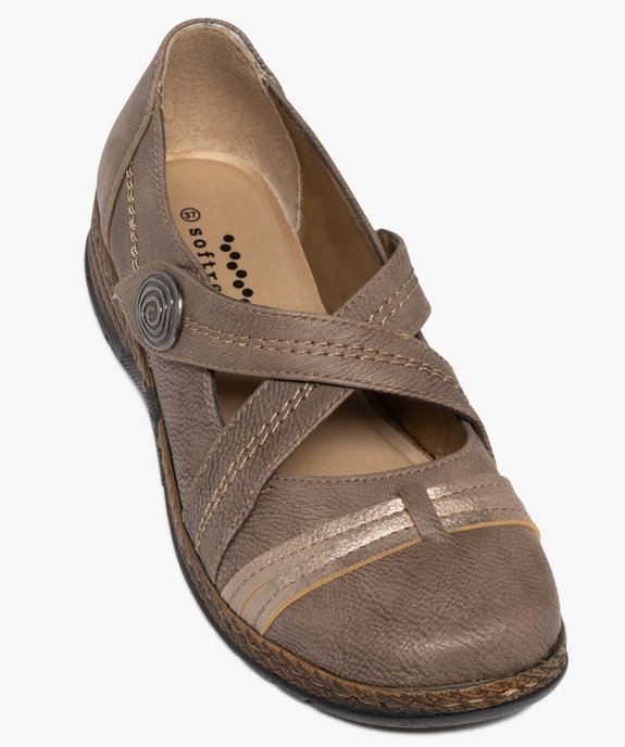 Ballerines confort à brides croisées fermeture scratch femme vue5 - SOFTRELAX - GEMO