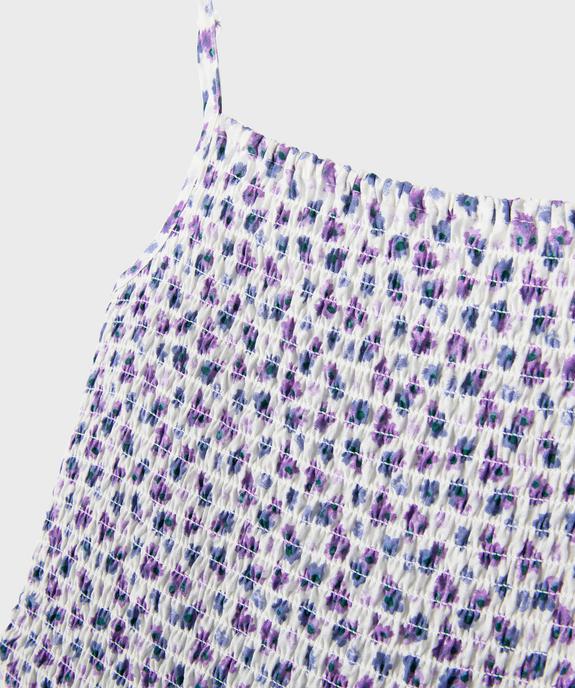 Robe à bretelles à motifs fleuris avec buste smocké fille vue2 - GEMO (JUNIOR) - GEMO