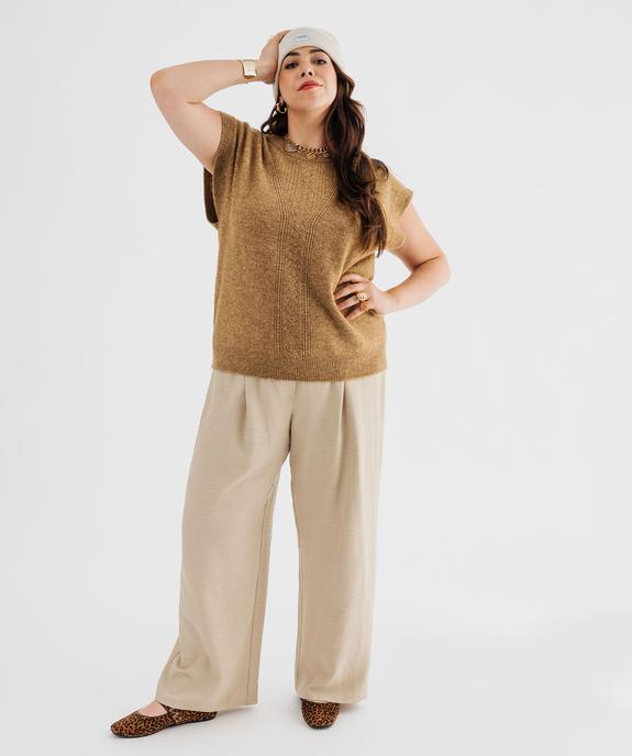 Pull sans manches avec maille ajourée sur l’avant femme grande taille vue4 - GEMO (G TAILLE) - GEMO