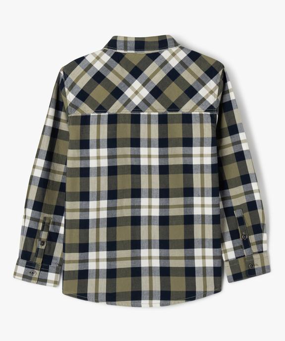 Chemise à carreaux avec poche poitrine garçon vue3 - GEMO (ENFANT) - GEMO