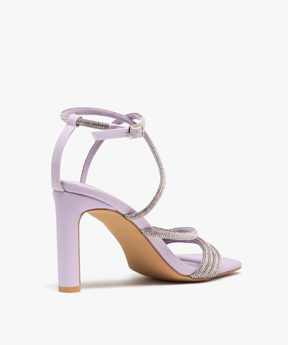 Sandales femme à talon haut dessus fines brides strass vue4 - GEMO(URBAIN) - GEMO