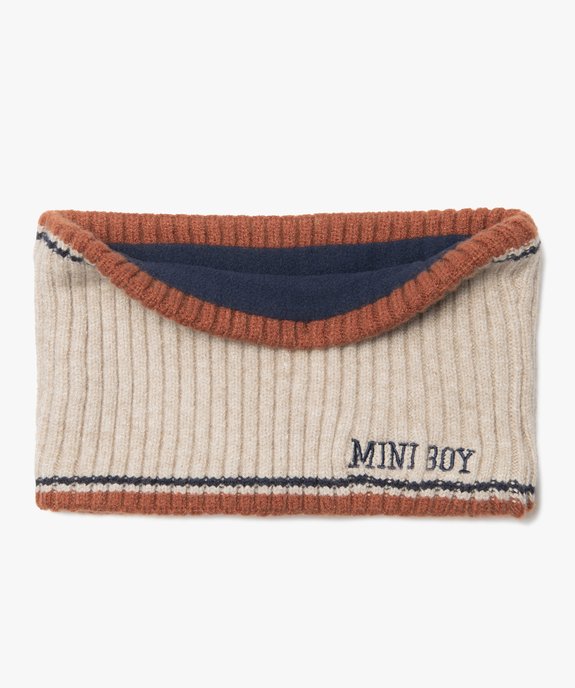 Écharpe snood bébé garçon en maille côtelée doublée polaire vue1 - GEMO(BEBE DEBT) - GEMO