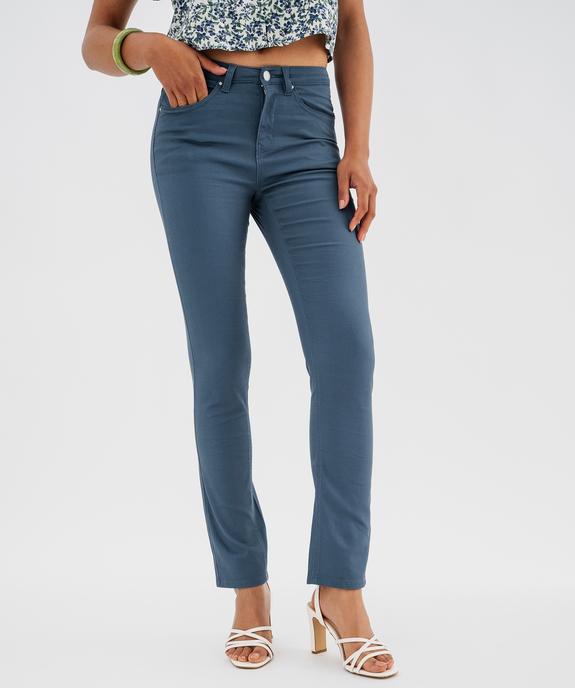 Pantalon Regular taille normale en coton stretch femme vue1 - GEMO 4G FEMME - GEMO