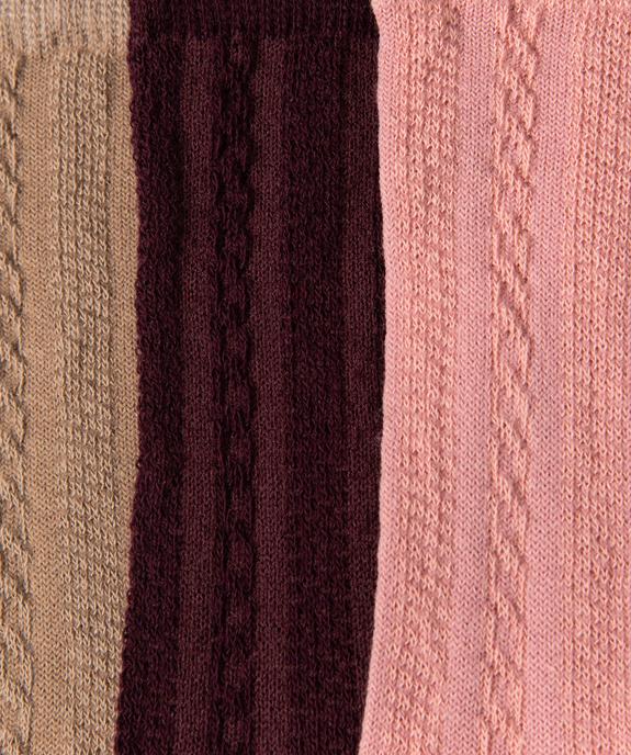 Chaussettes hautes en maille fantaisie fille (lot de 3) vue2 - GEMO 4G FILLE - GEMO