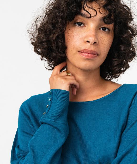 Pull fin à col rond et emmanchures chauve-souris femme vue2 - GEMO 4G FEMME - GEMO