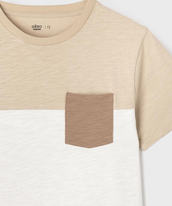 Tee-shirt manches courtes en jersey de coton flammé garçon vue2 - GEMO 4G GARCON - GEMO