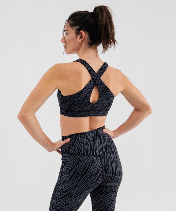 Brassière de sport à bretelles croisées et maintien modéré femme vue3 - GEMO(HOMWR FEM) - GEMO