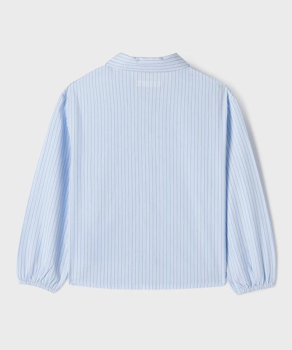 Chemise rayée avec manches resserrées aux poignets fille vue4 - GEMO (ENFANT) - GEMO