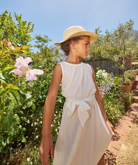 Robe courte sans manches plissée à ceinture fille vue1 - GEMO 4G FILLE - GEMO