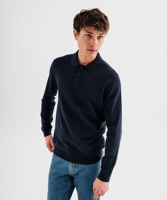 Pull fin avec col polo homme vue1 - GEMO (HOMME) - GEMO