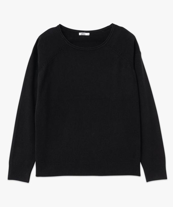 Pull fin à col rond finitions roulottée femme vue4 - GEMO(FEMME PAP) - GEMO