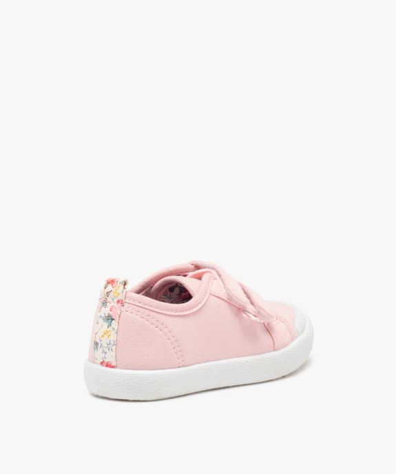 Baskets fille en toile à scratch et bout renforcé vue4 - GEMO 4G FILLE - GEMO