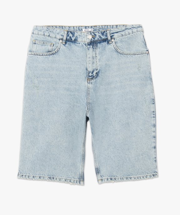 Bermuda en jean pour homme effet patiné vue4 - GEMO (HOMME) - GEMO