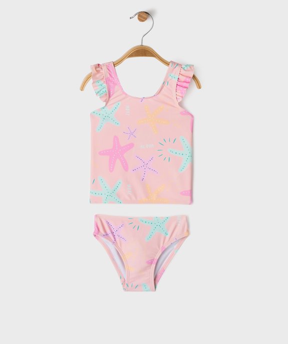 Maillot de bain 2 pièces à motifs étoiles de mer bébé fille vue1 - GEMO(BEBE DEBT) - GEMO