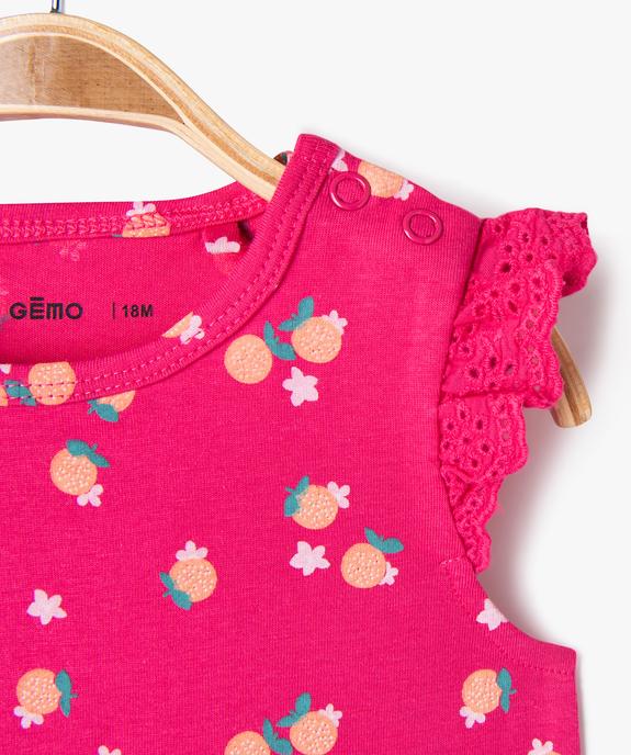 Pyjashort 2 pièces avec motifs fruits bébé fille vue4 - GEMO 4G BEBE - GEMO
