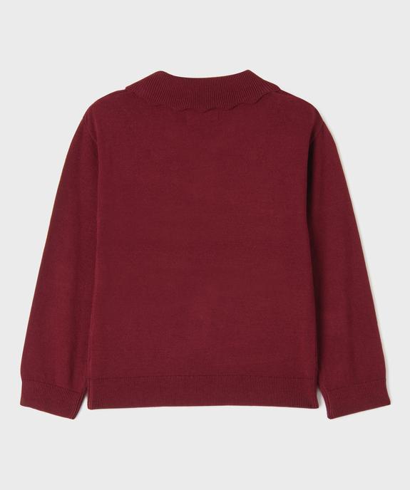 Pull fin en viscose avec col fantaisie fille vue3 - GEMO 4G FILLE - GEMO