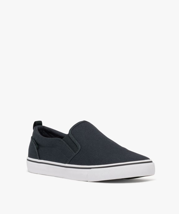Baskets en toile à enfiler style slippers homme - Urban Steps vue3 - URBAN STEPS - GEMO