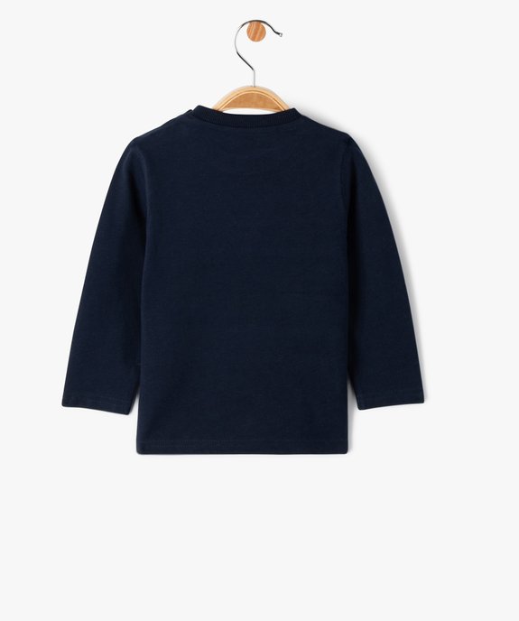 Tee-shirt manches longues imprimé ourson bébé garçon - LuluCastagnette vue3 - LULUCASTAGNETTE - GEMO