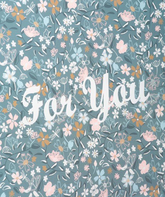 Sac cadeau en papier format moyen motif fleuri vue2 - GEMO 4G FILLE - GEMO