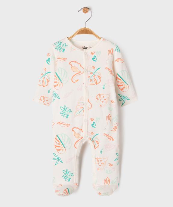 Pyjama dors-bien ouverture devant imprimé tropical bébé vue1 - GEMO 4G BEBE - GEMO